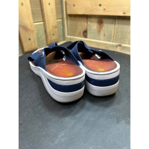 Zees Navy Blue Slip-On Sandals Size 10 Womens Comfort Slides - Picture 4 of 8